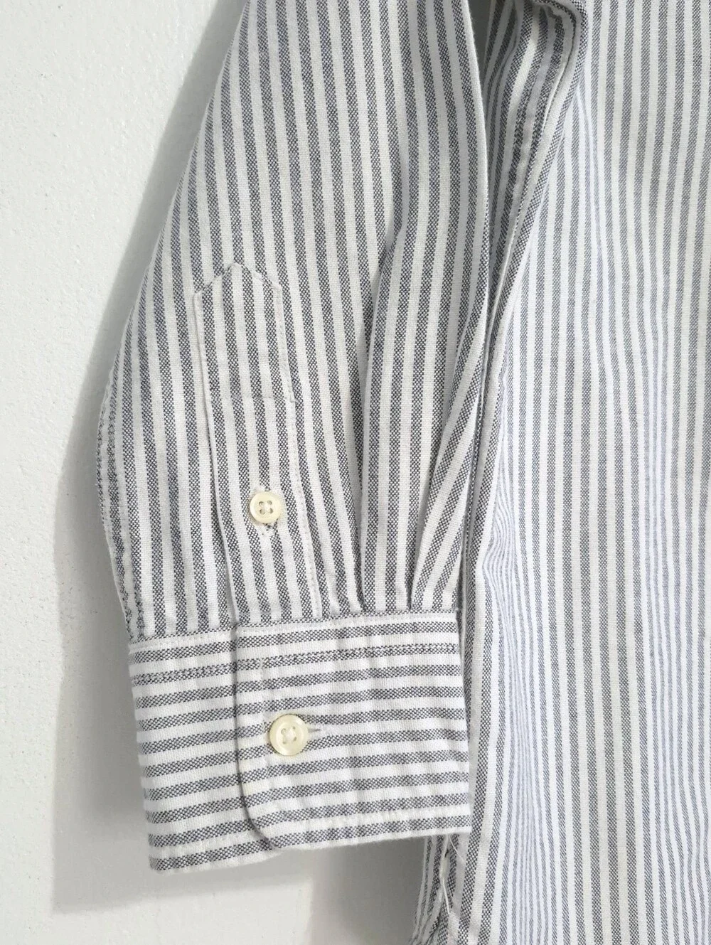 GAP Kids Boys Striped Button Down Oxford Shirt Size S (6-7) Blue White Cotton